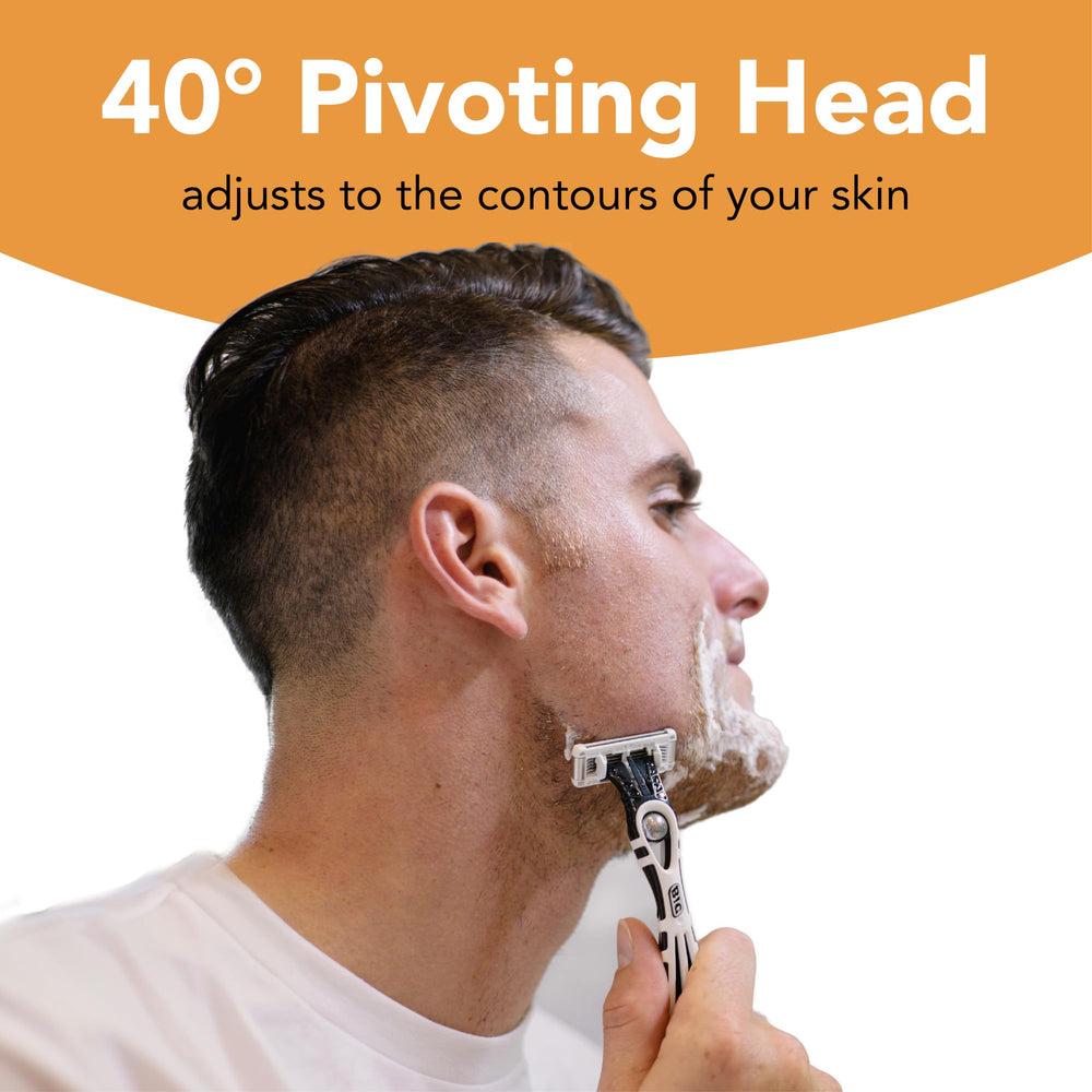 A man using the BIC Flex 5 Sensitive razor in the morning.
