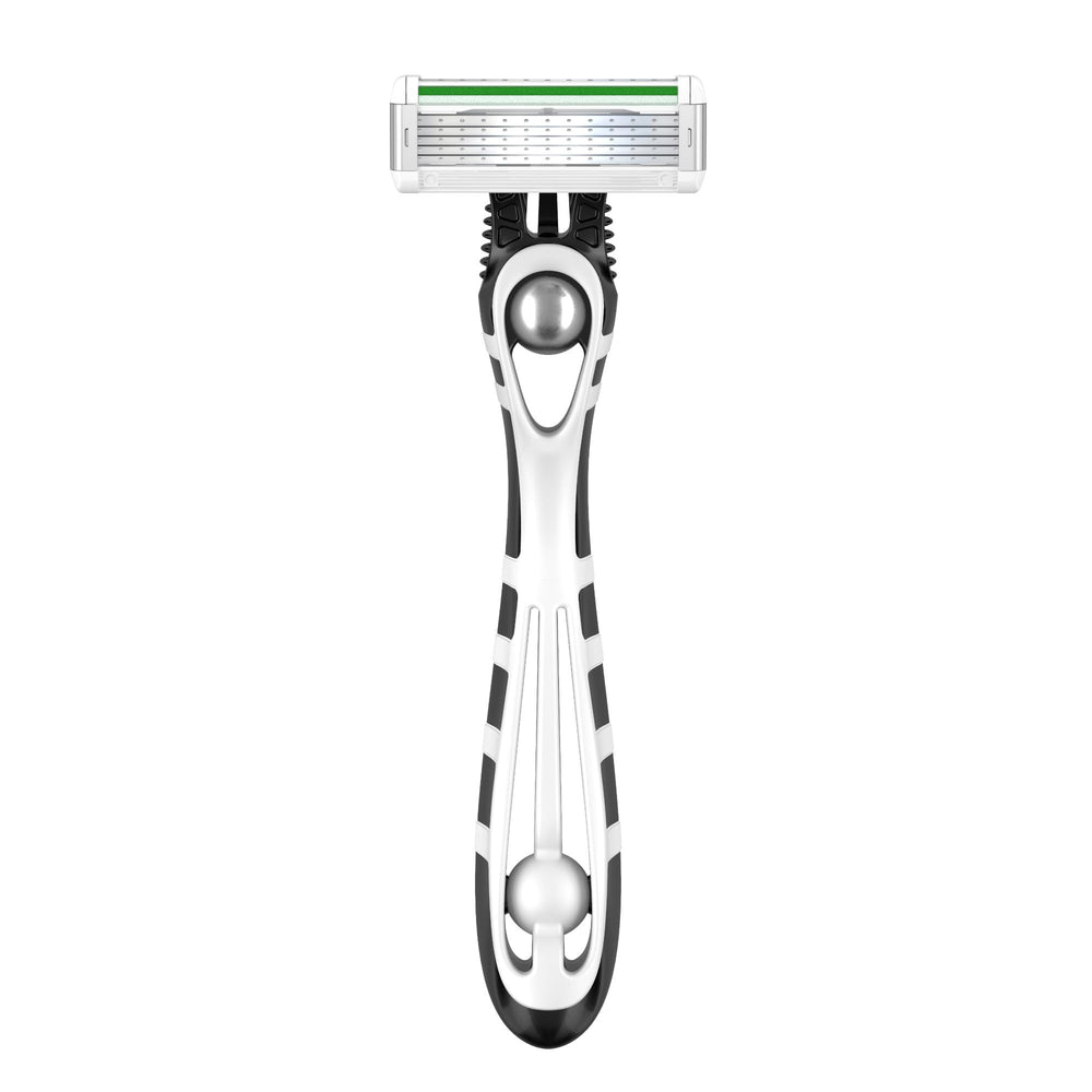 Razor pack displayed side by side for easy replacement.