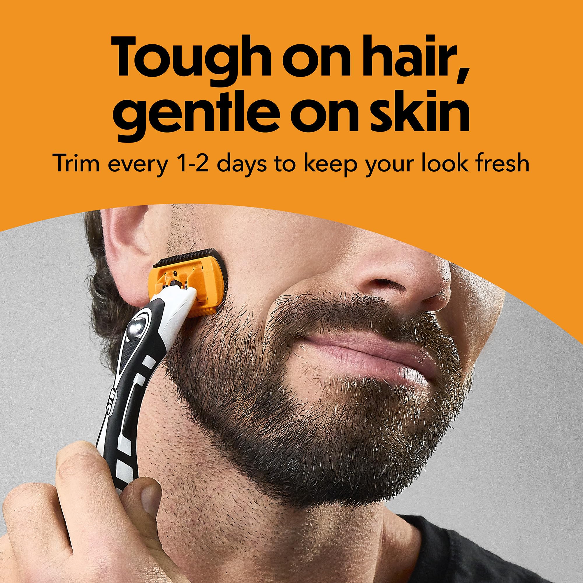 No batteries required for uninterrupted grooming with BIC Flex 5 Trim.