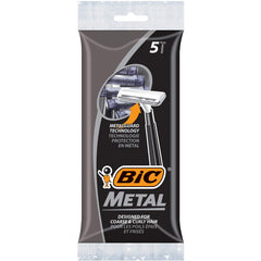 BIC metal guard technology close-up highlighting smooth shave on coarse hair.