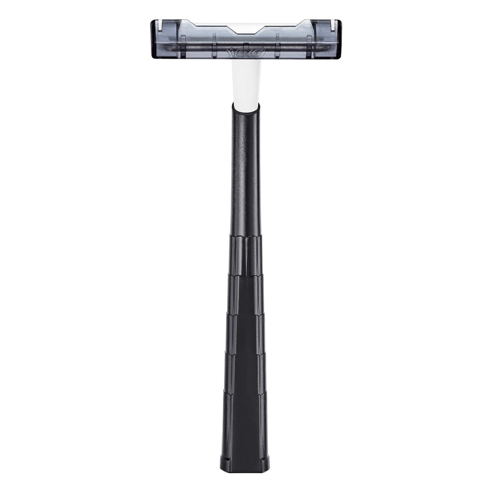 BIC razor slim head focusing on nose-area control while shaving.