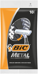 BIC Metal Razor pack of ten with a stable long handle for precise shaving.