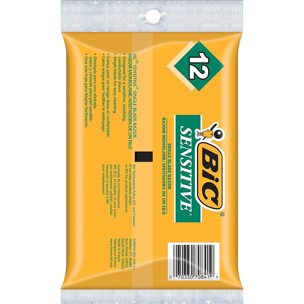 BIC pack of 12 razors per pack offering easy restock and extended daily use.