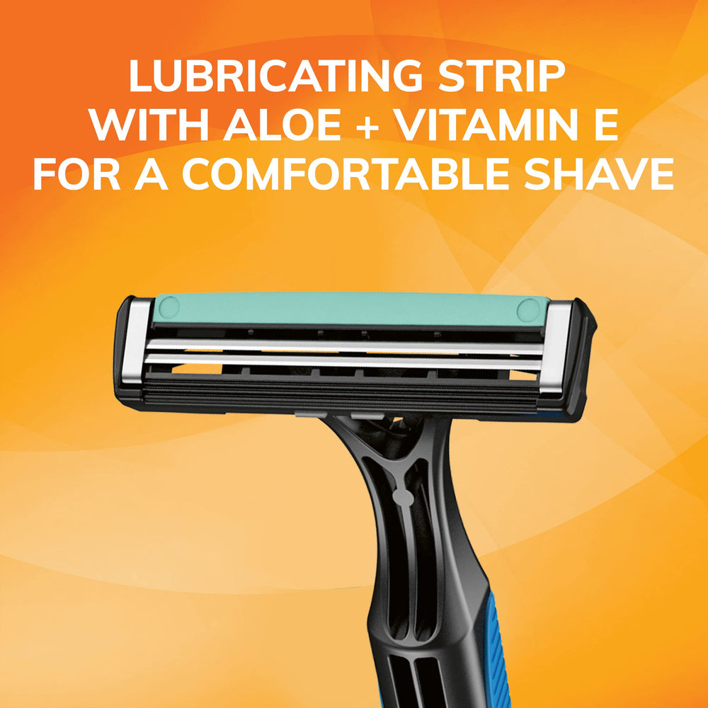 BIC Sensitive 2 razor pivoting-head demonstrates contouring capability.