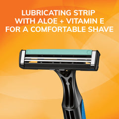BIC Sensitive 2 razor pivoting-head demonstrates contouring capability.