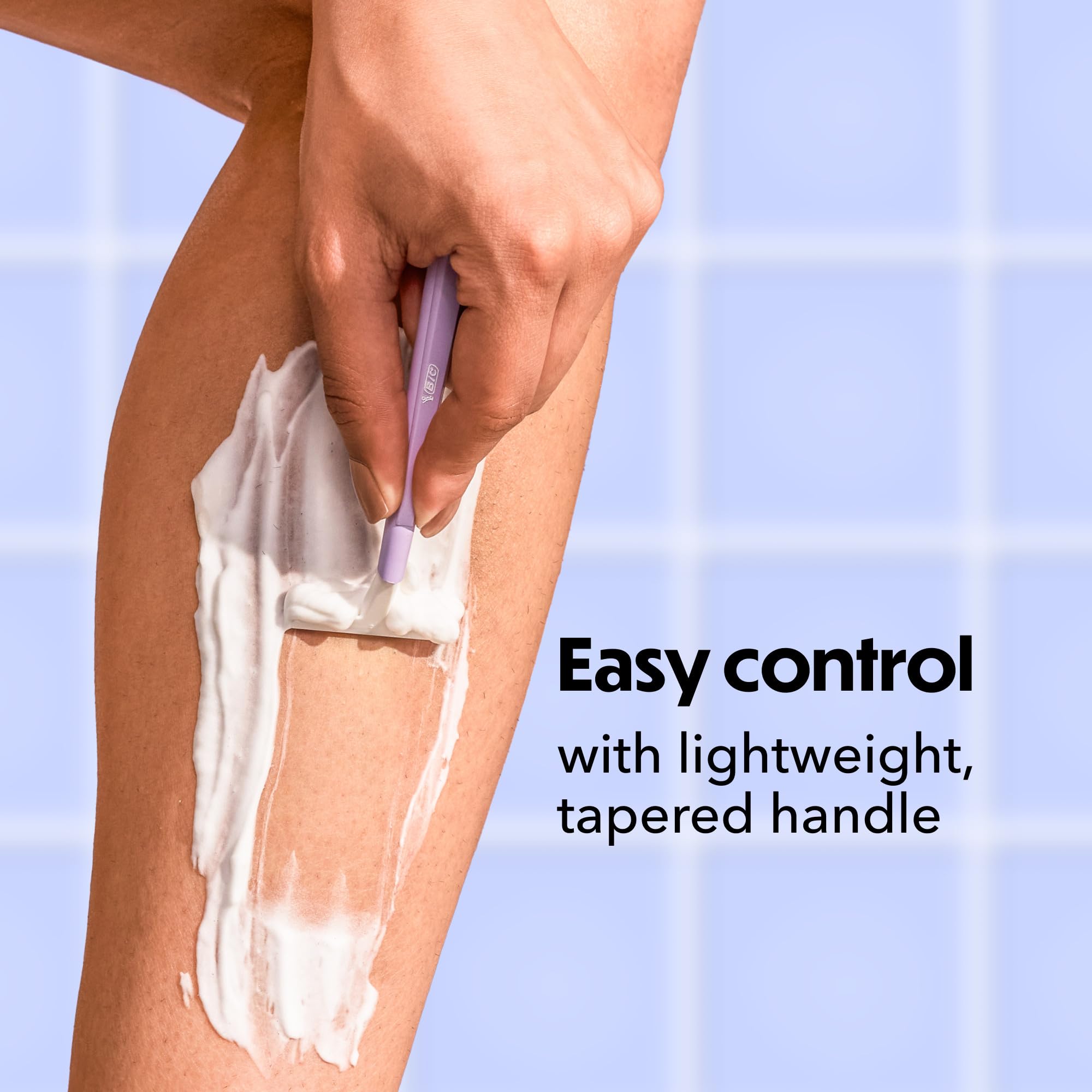 Pastel handle BIC Silky Touch provides comfortable grip for precise shaving