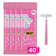 BIC Silky Touch women's razor in a 40-count value pack for an affordable smooth shave