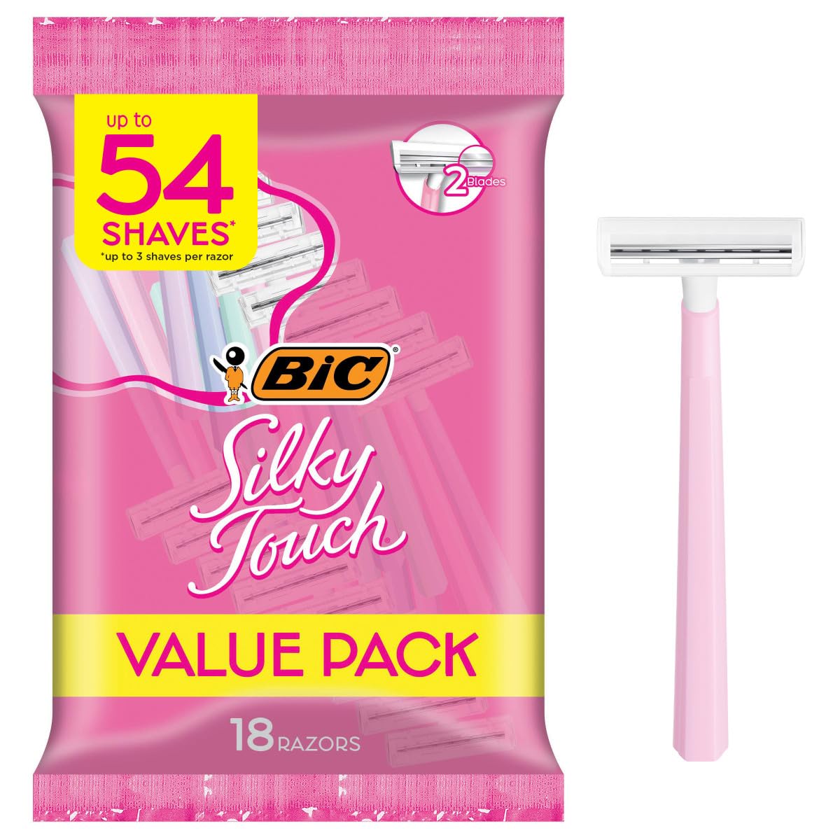 BIC Silky Touch travel razor with blade cover for portable use