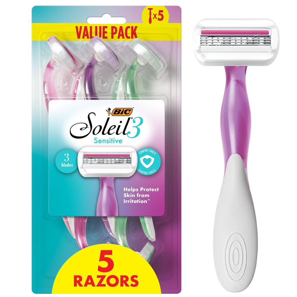 BIC Soleil 3 Sensitive Razor Pack for a smooth shave across legs and bikini area