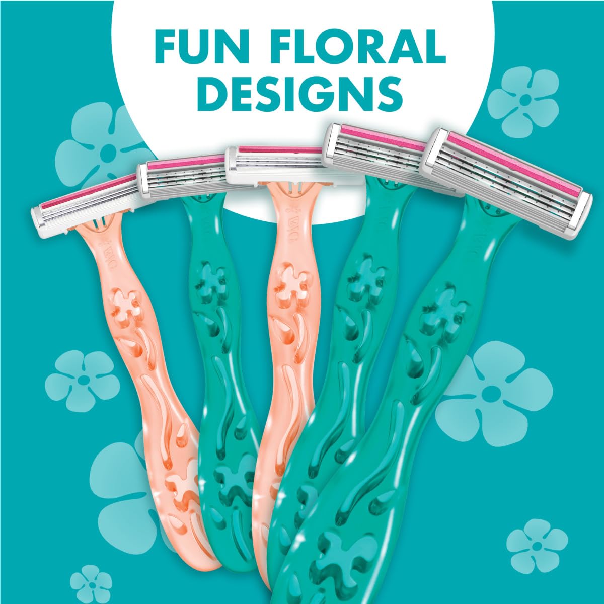 BIC Soleil 3 Simply floral handle design adds a cheerful touch to daily grooming.