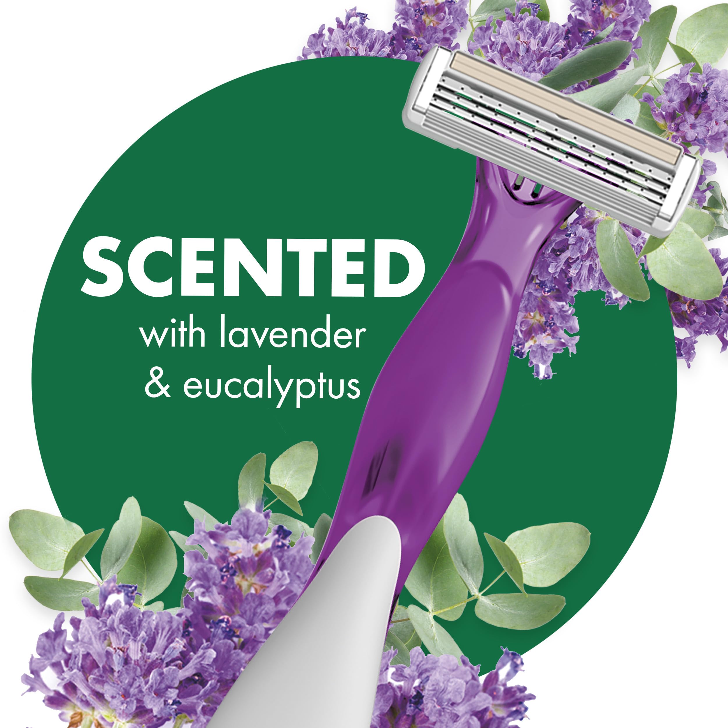 Close up of lavender eucalyptus scented handle showing comfortable grip