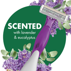 Close up of lavender eucalyptus scented handle showing comfortable grip