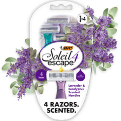 BIC Soleil 4 Escape razor with lavender handle for a soothing shave