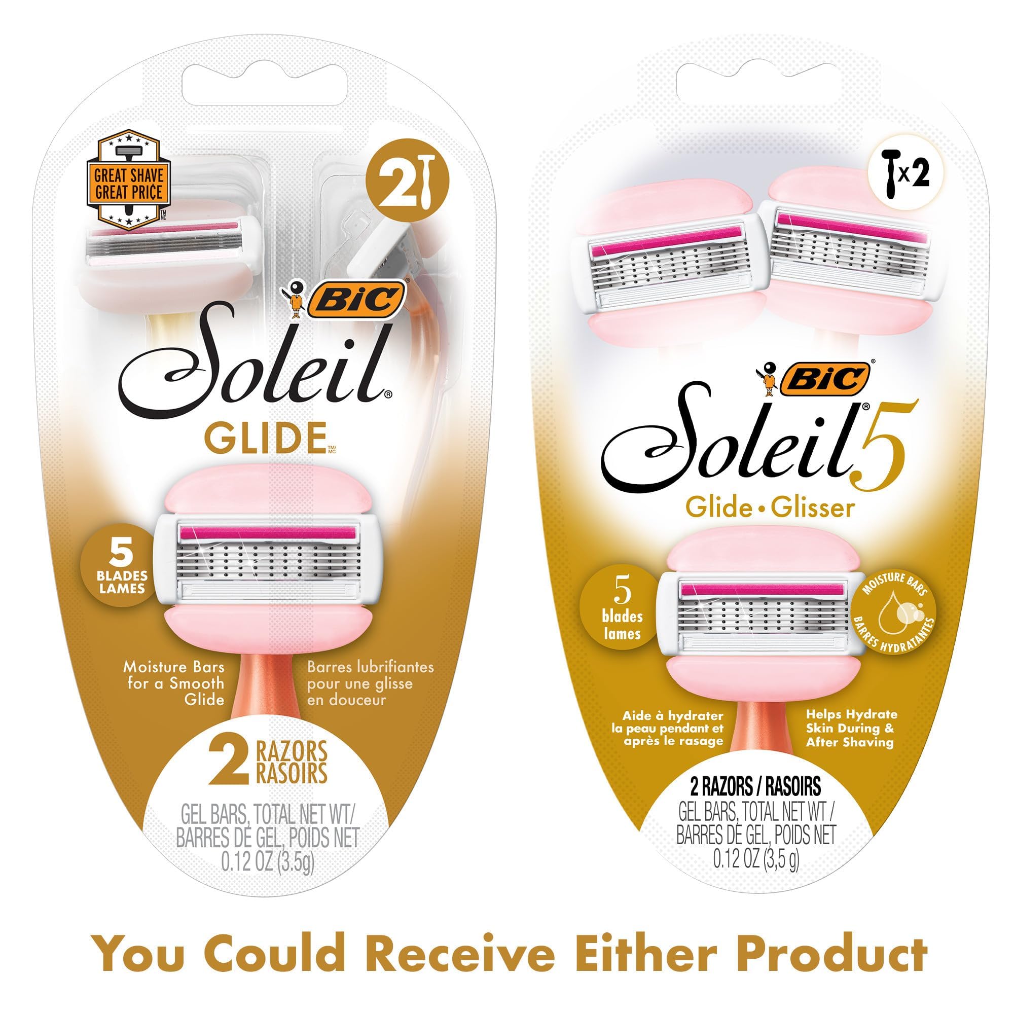 BIC Soleil 5 Glide razor designed for legs and bikini lines
