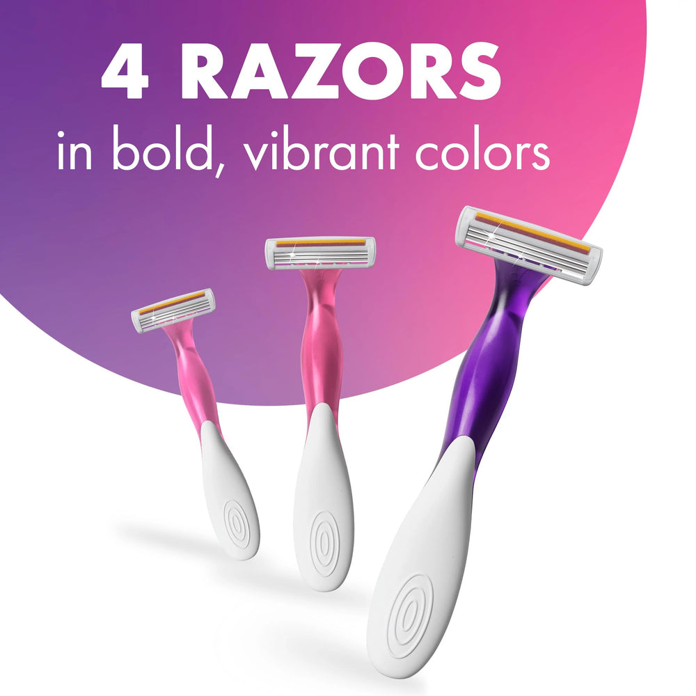 BIC Soleil Smooth four-pack disposable razors for travel.