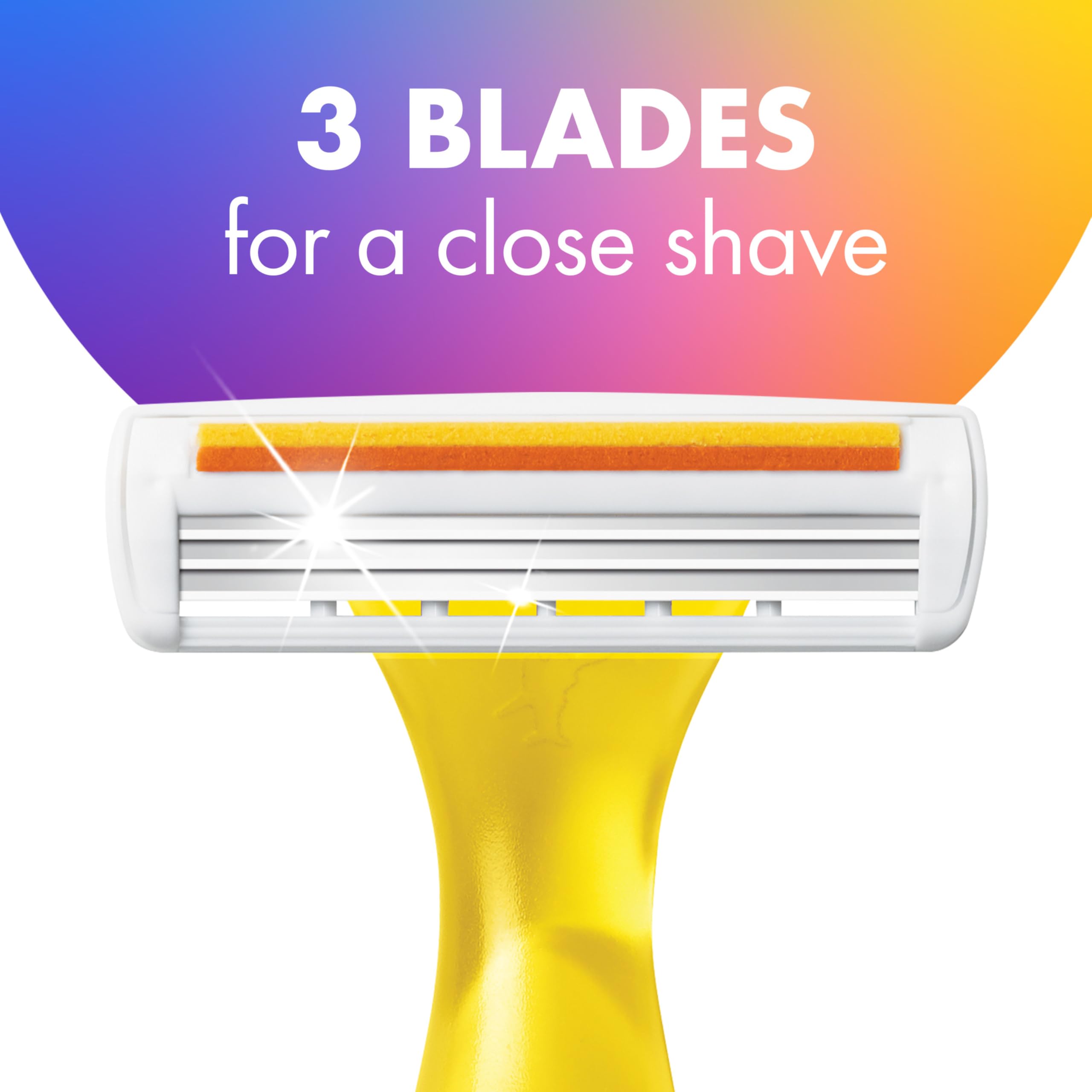 BIC Soleil three-blades razor delivers smooth shave across curves.