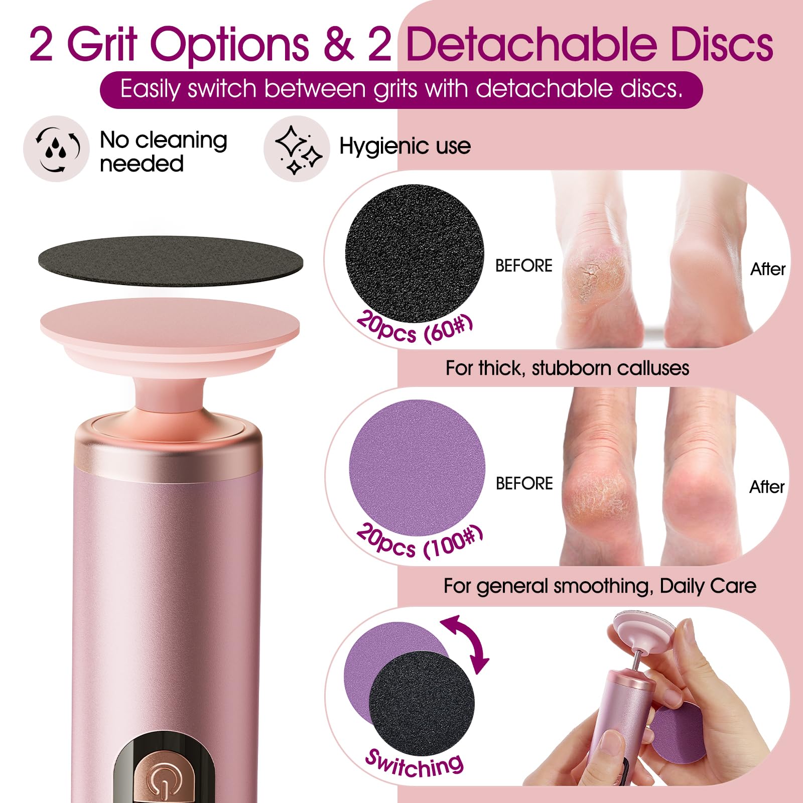 Bicboz foot care remover in use on dry heels delivering a smoother feel.