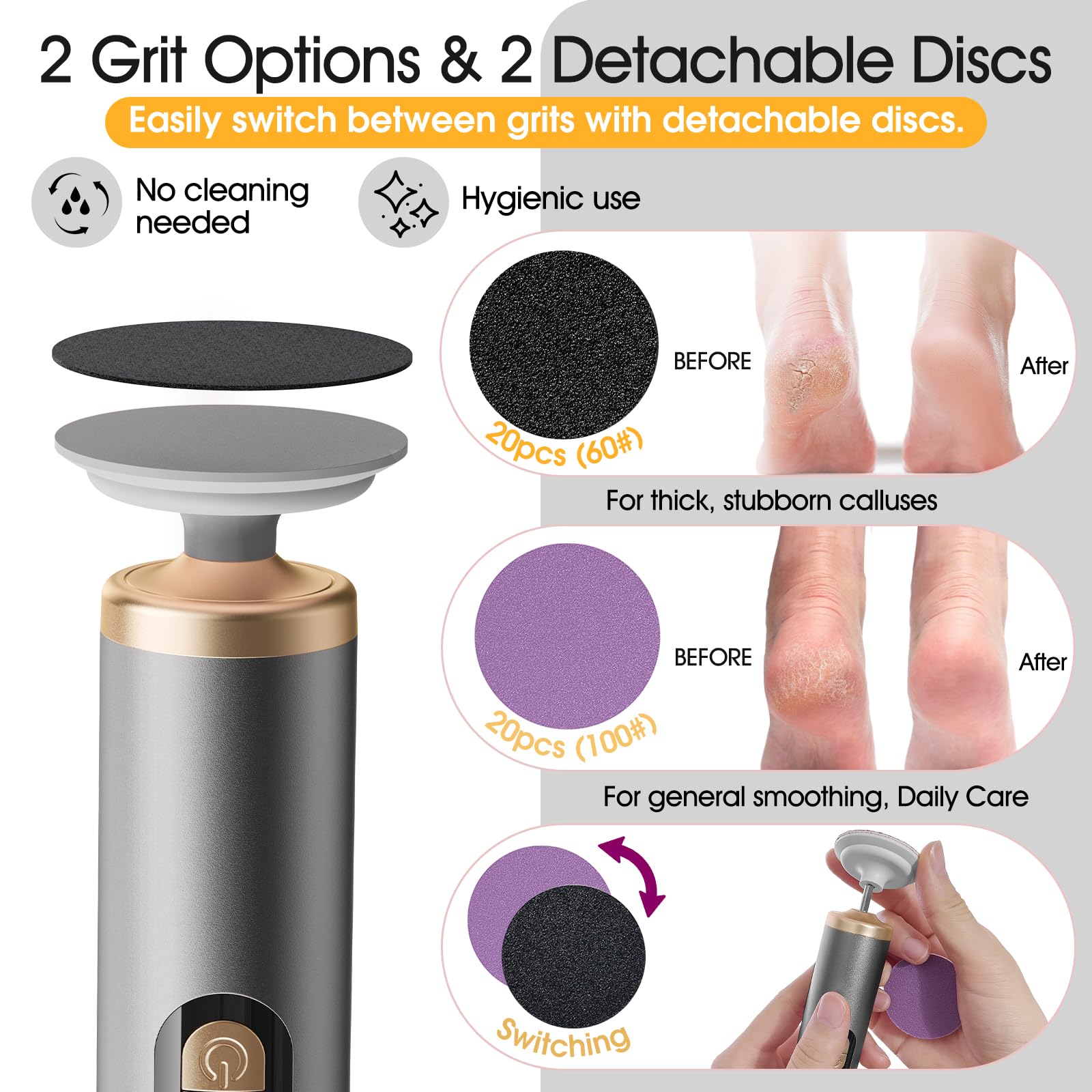 Bicboz sandpaper discs set with coarse and fine options for various skin needs.