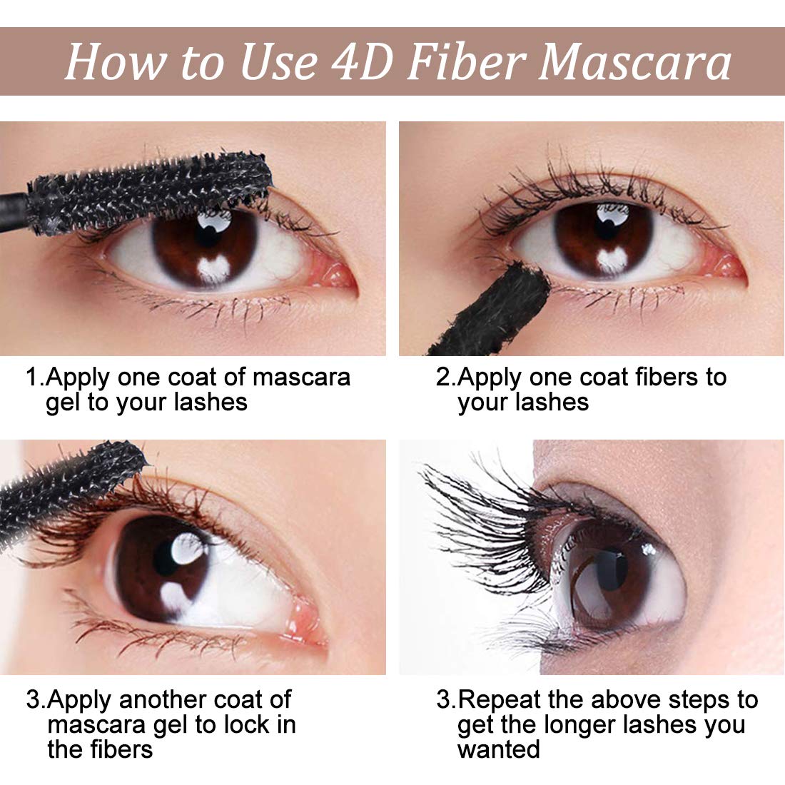 Bieyoc 4D Silk Fiber Mascara hypoallergenic ingredients for sensitive eyes