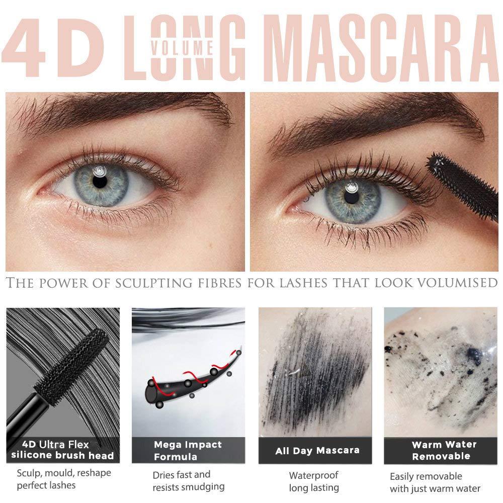 Bieyoc 4D Silk Fiber Mascara waterproof formula resists sweat and rain