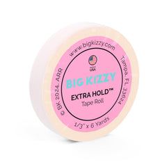 Big Kizzy Extra Hold tape roll close-up for secure long-lasting extension adhesion.