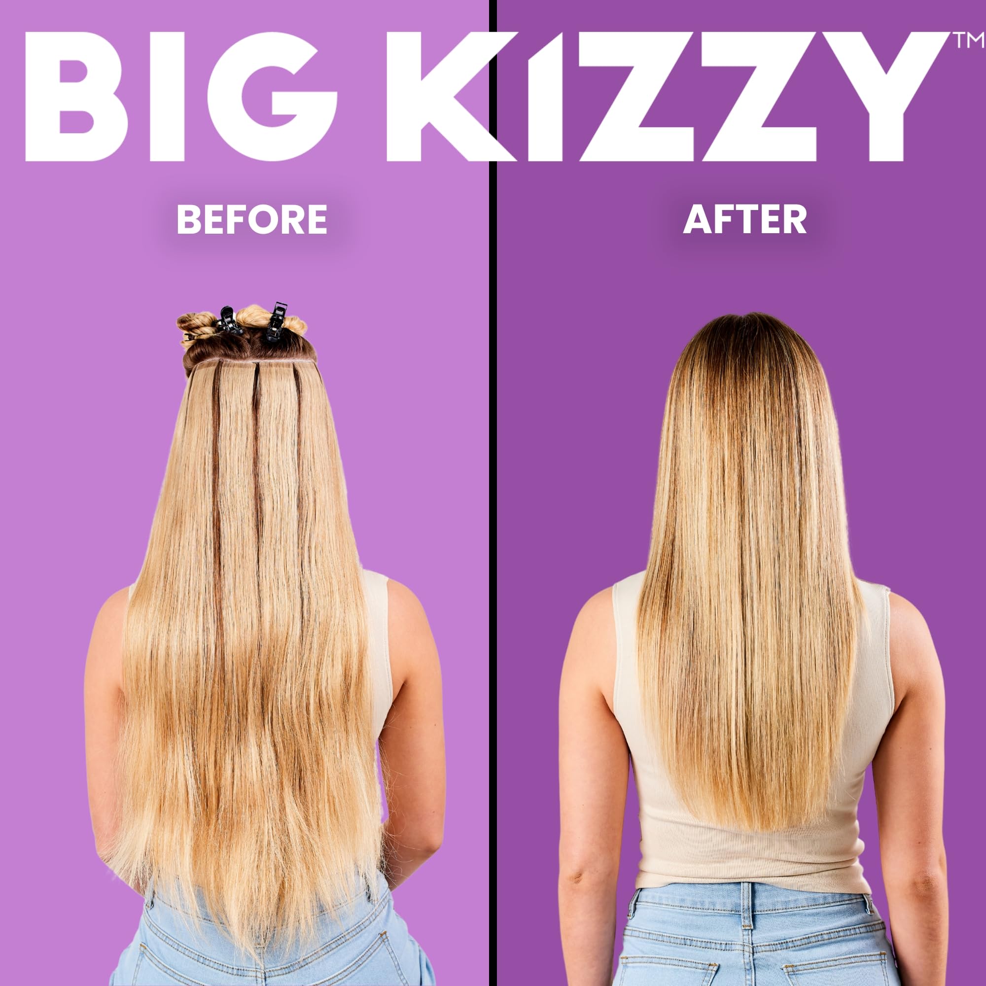 Hair residue cleaning with Big Kizzy Remover 2 preserves natural hair.