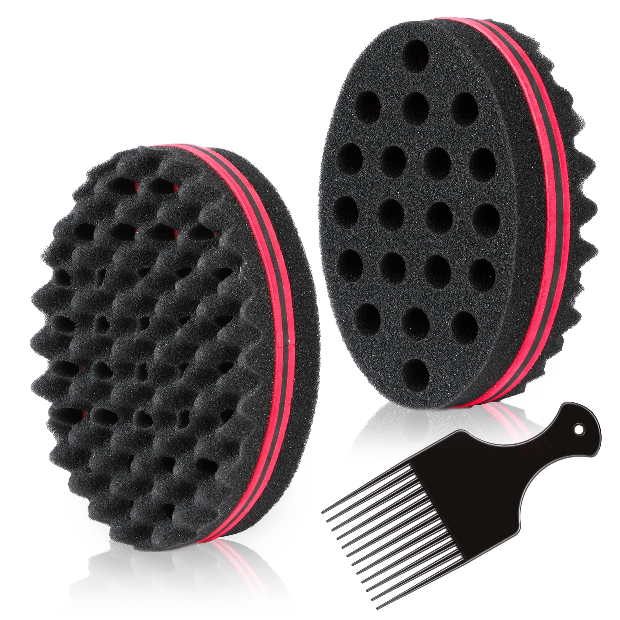 BE BIGEDDIE Magic Sponge Brush used on Afro curls for smooth twist styling