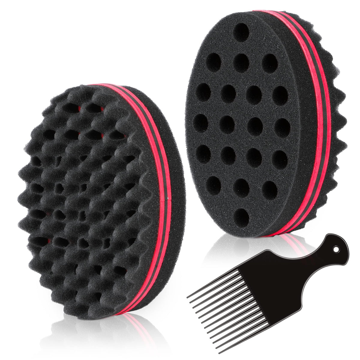 BE BIGEDDIE Magic Sponge Brush used on Afro curls for smooth twist styling