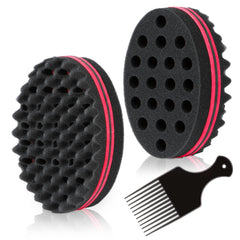 BE BIGEDDIE Magic Sponge Brush used on Afro curls for smooth twist styling