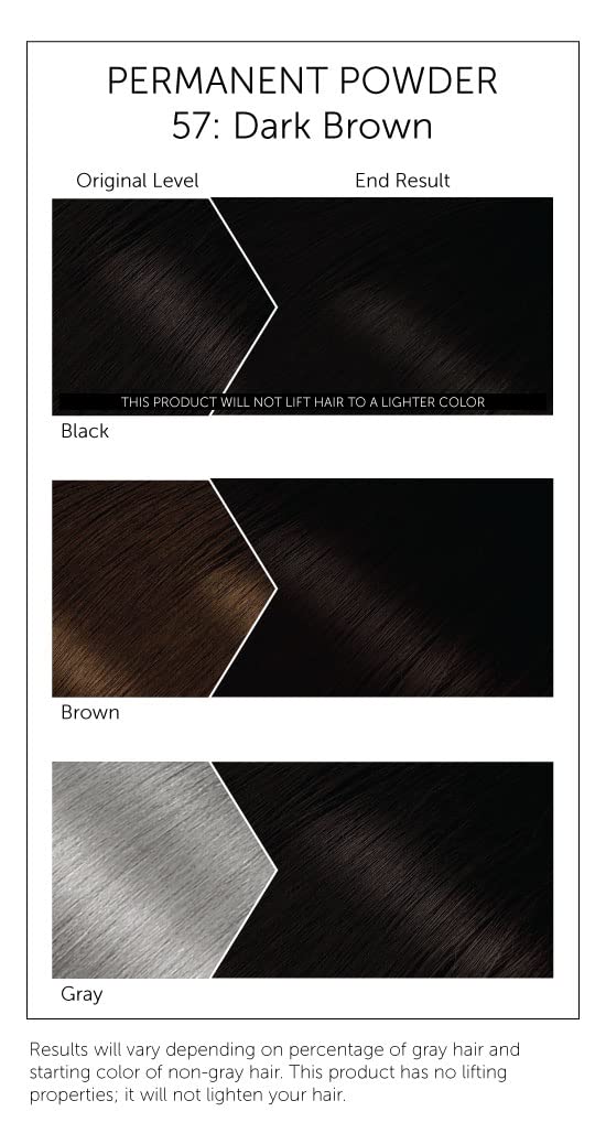 Bigen #57 Dark Brown powder mix image shows easy water activation.