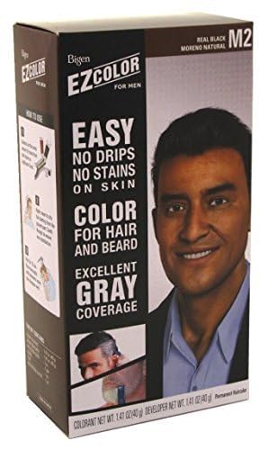 Bigen Ez Color M2 Real Black kit for beard use with minimal skin staining
