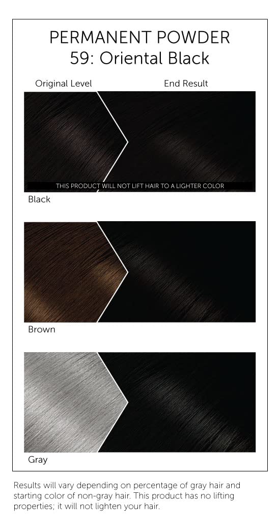 Bigen Oriental Black Powder applicator image enabling precise at-home color application.