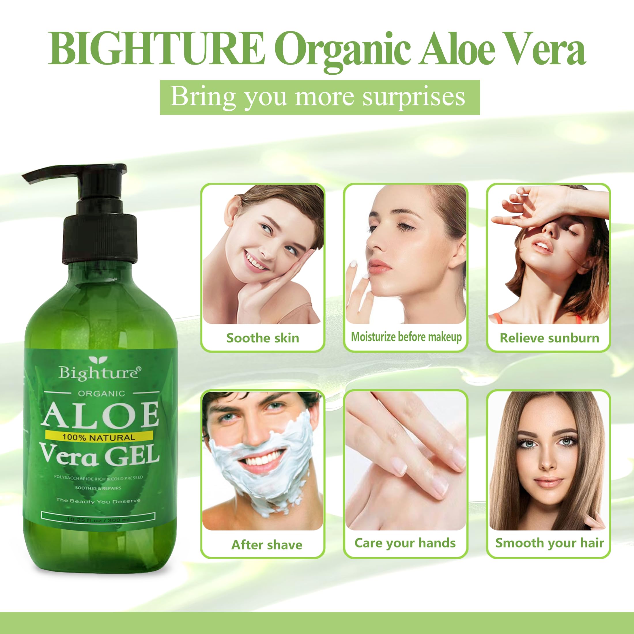 Cabello con brillo gracias a BIGHTURE Aloe Vera Gel