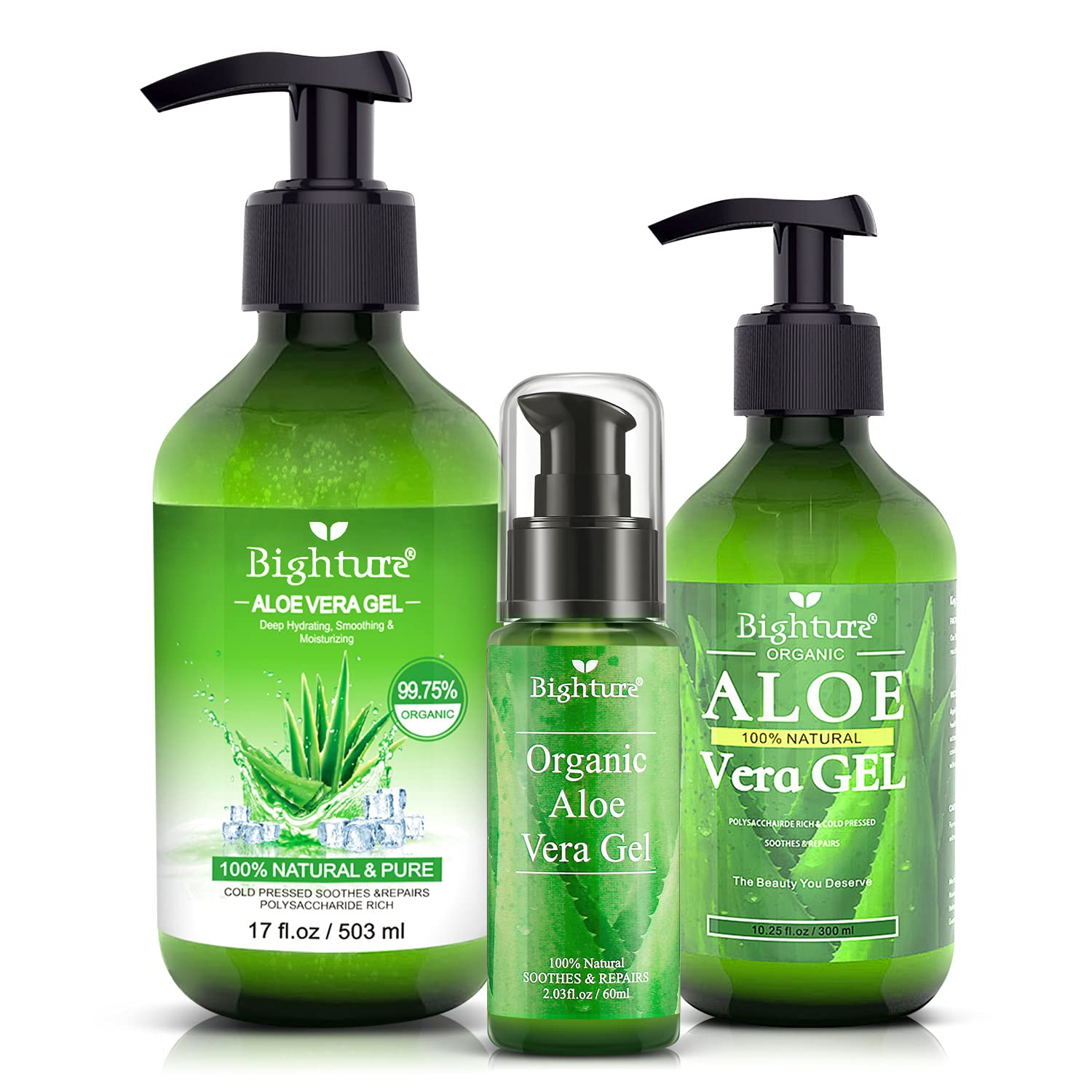 Textura de gel clara de BIGHTURE Aloe Vera Gel en primer plano