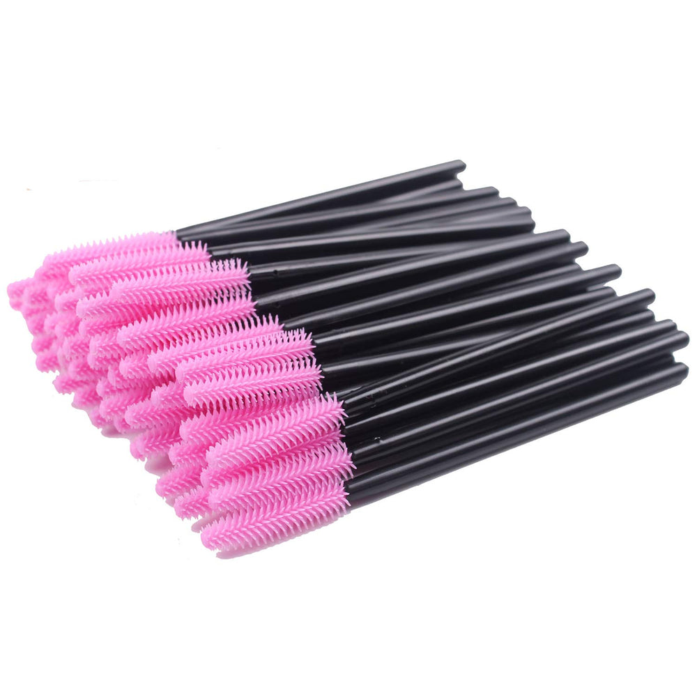 BIHRTC pack of 100 disposable silicone eyelash brushes for hygienic makeup application.