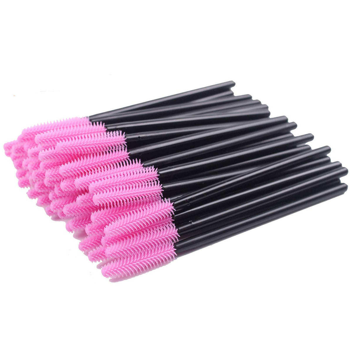BIHRTC pack of 100 disposable silicone eyelash brushes for hygienic makeup application.