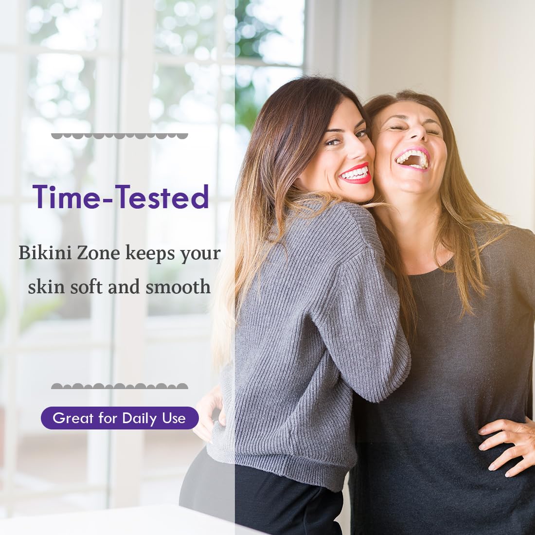 Bikini Zone alcohol-free formula reduces drying during shaving.