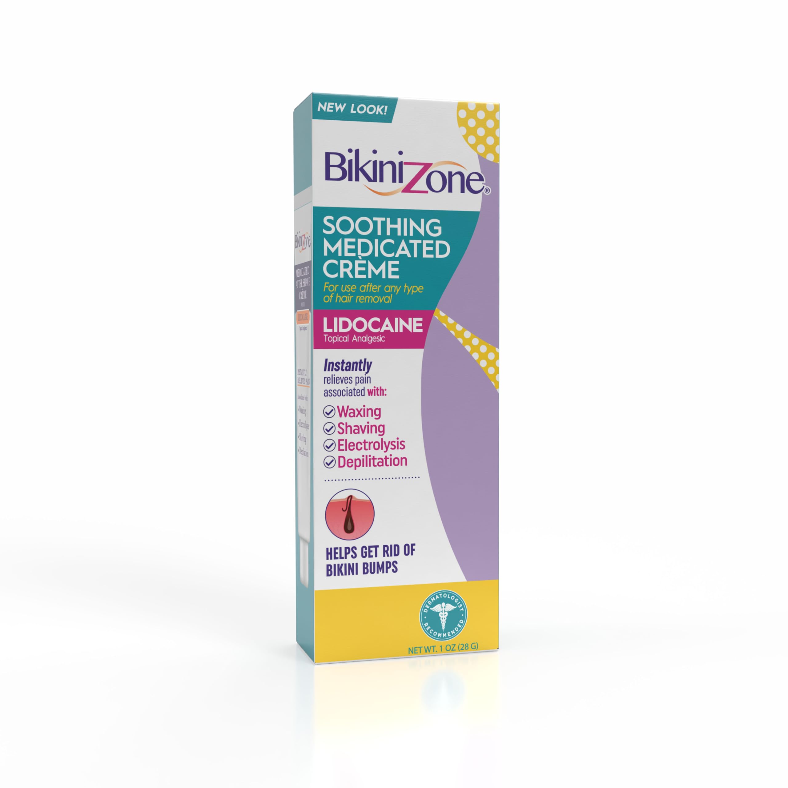 Bikini Zone medicated after shave cream bottle ready for bikini-line use