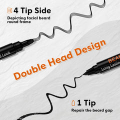 BIKTIC beard pen dual-ended tip enables precise outlining.