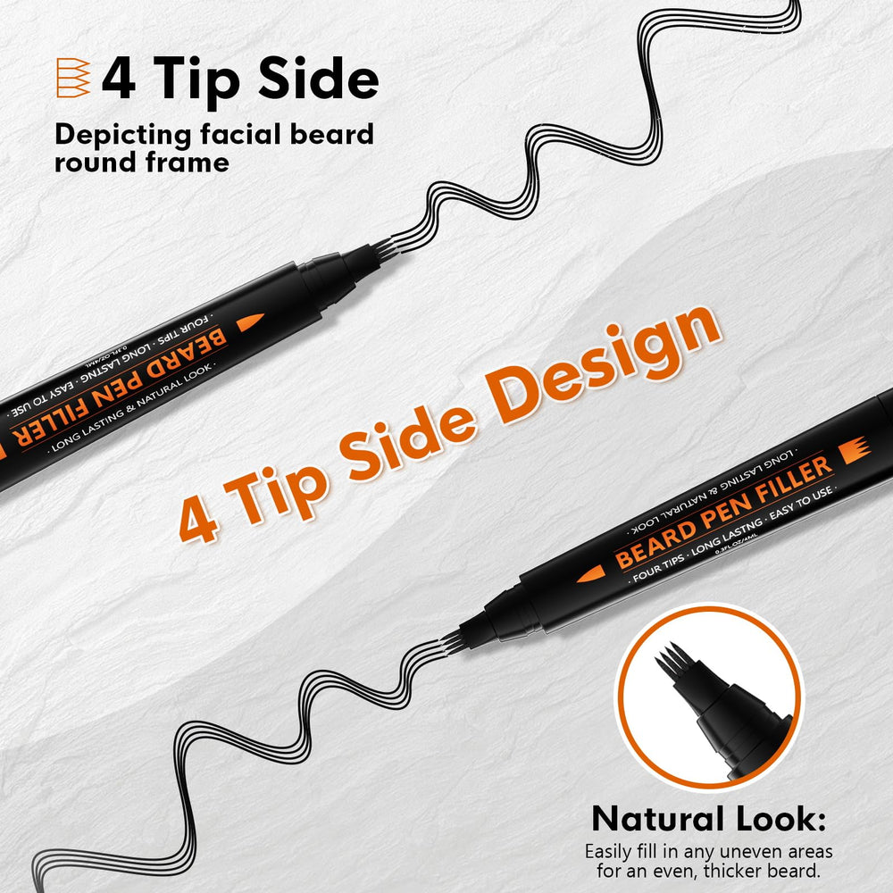 BIKTIC beard-pencil dense-fill tip colors gaps evenly for a natural look.