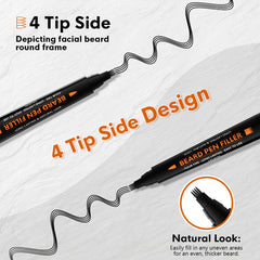 BIKTIC beard-pencil dense-fill tip colors gaps evenly for a natural look.