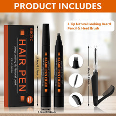 BIKTIC twist-up beard pencil enables convenient, mess-free on-the-go application.