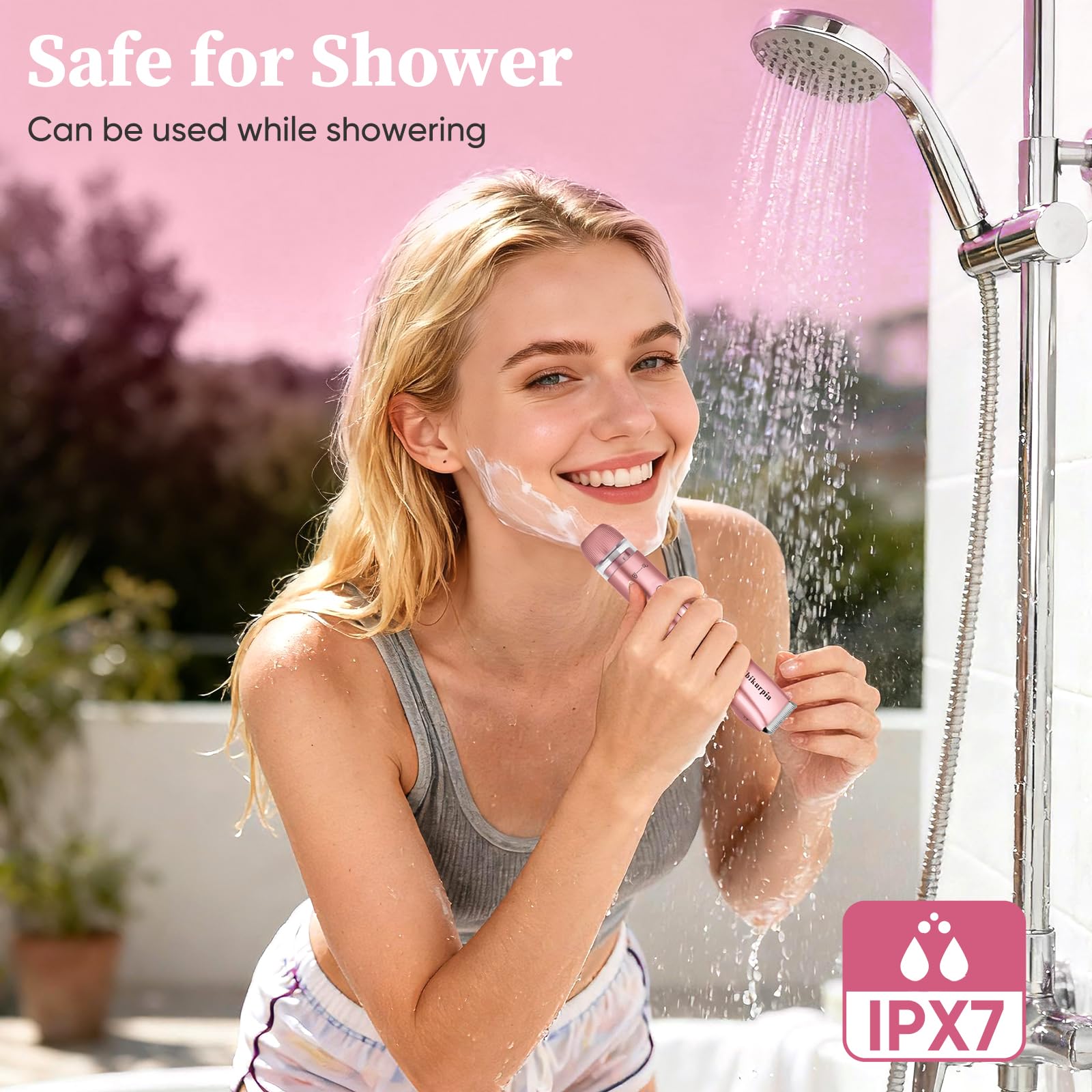 Bikurpia wet-dry versatility supports shower grooming and dry touch-ups.