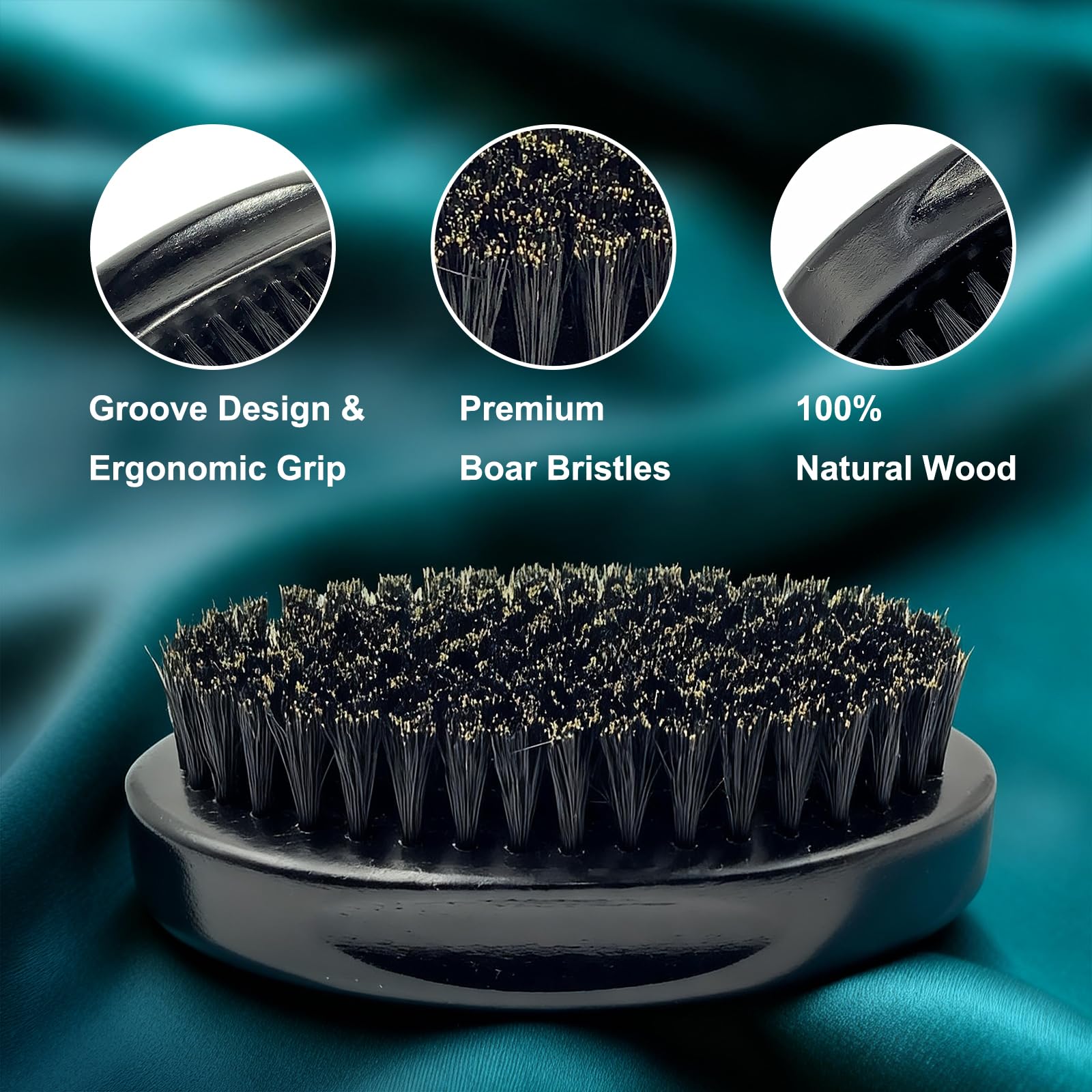 BilaliyMil brush shows premium boar bristles for thick beard control.