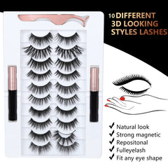 BILEYCHA magnetic eyeliner with two tubes provides glue-free lash adherence