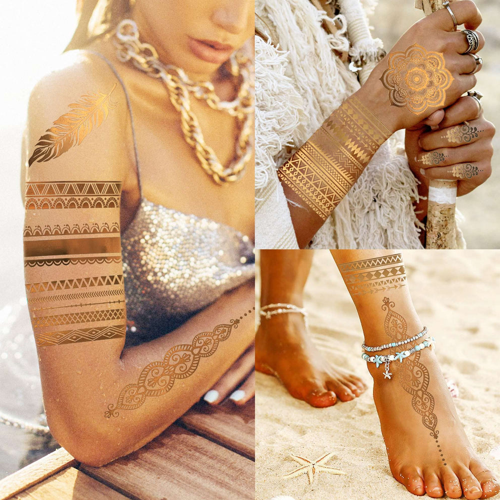 Bilizar waterproof long-lasting metallic tattoos stay vibrant on skin.