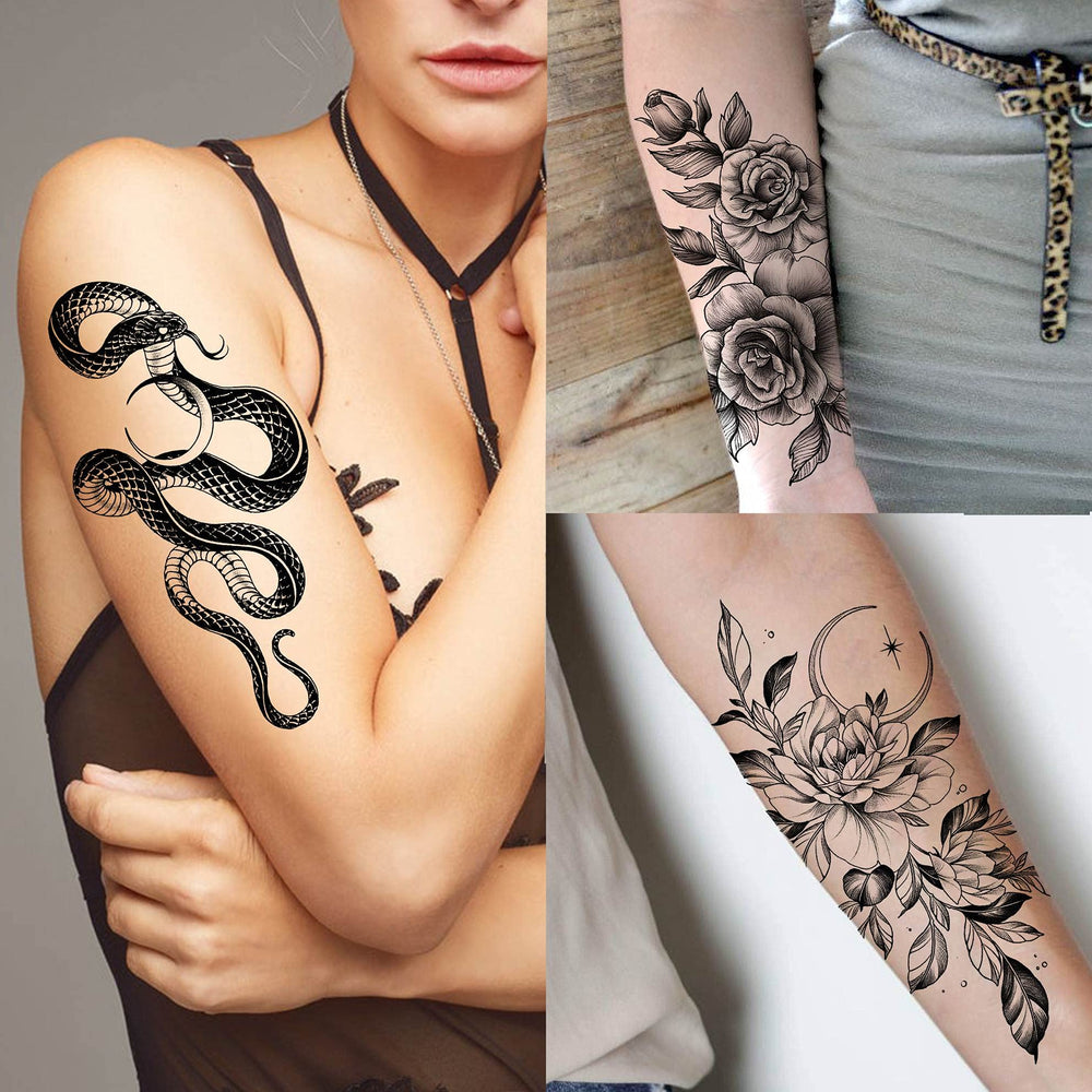 Bilizar waterproof tattoos featuring sunflowers and jellyfish for durable body art.