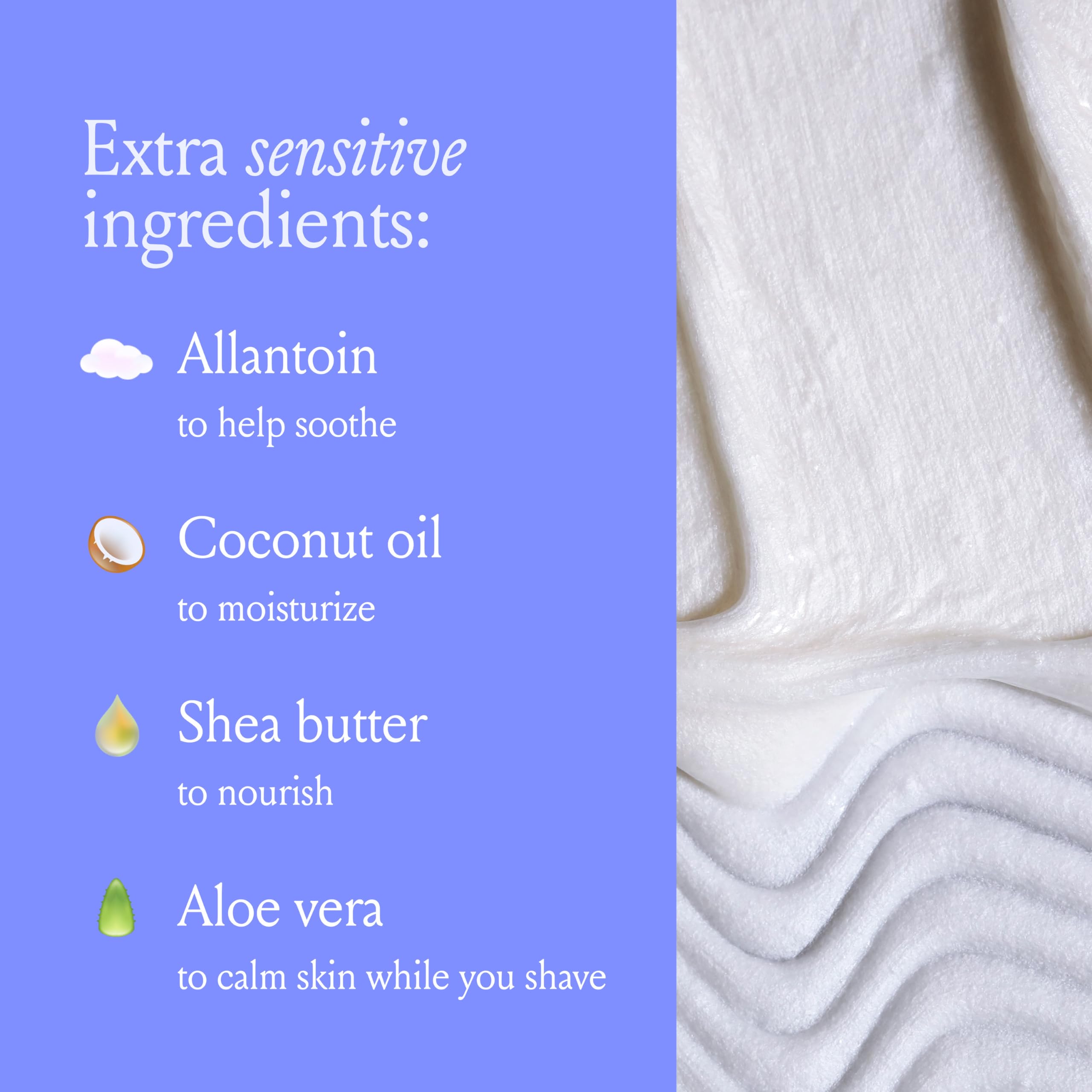 Billie allantoin soothing ingredient close-up highlighting calming care