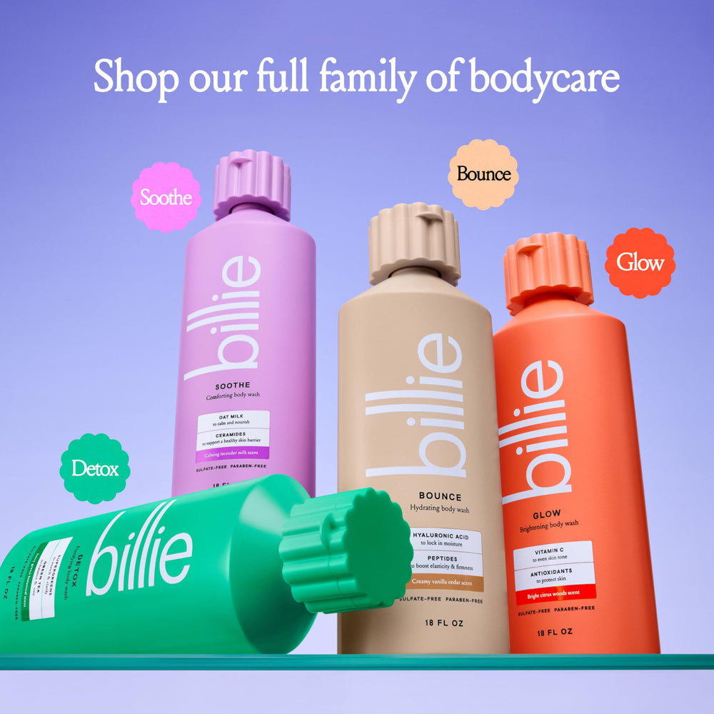 Billie Soothe: aprobación dermatológica para tranquilidad de uso.