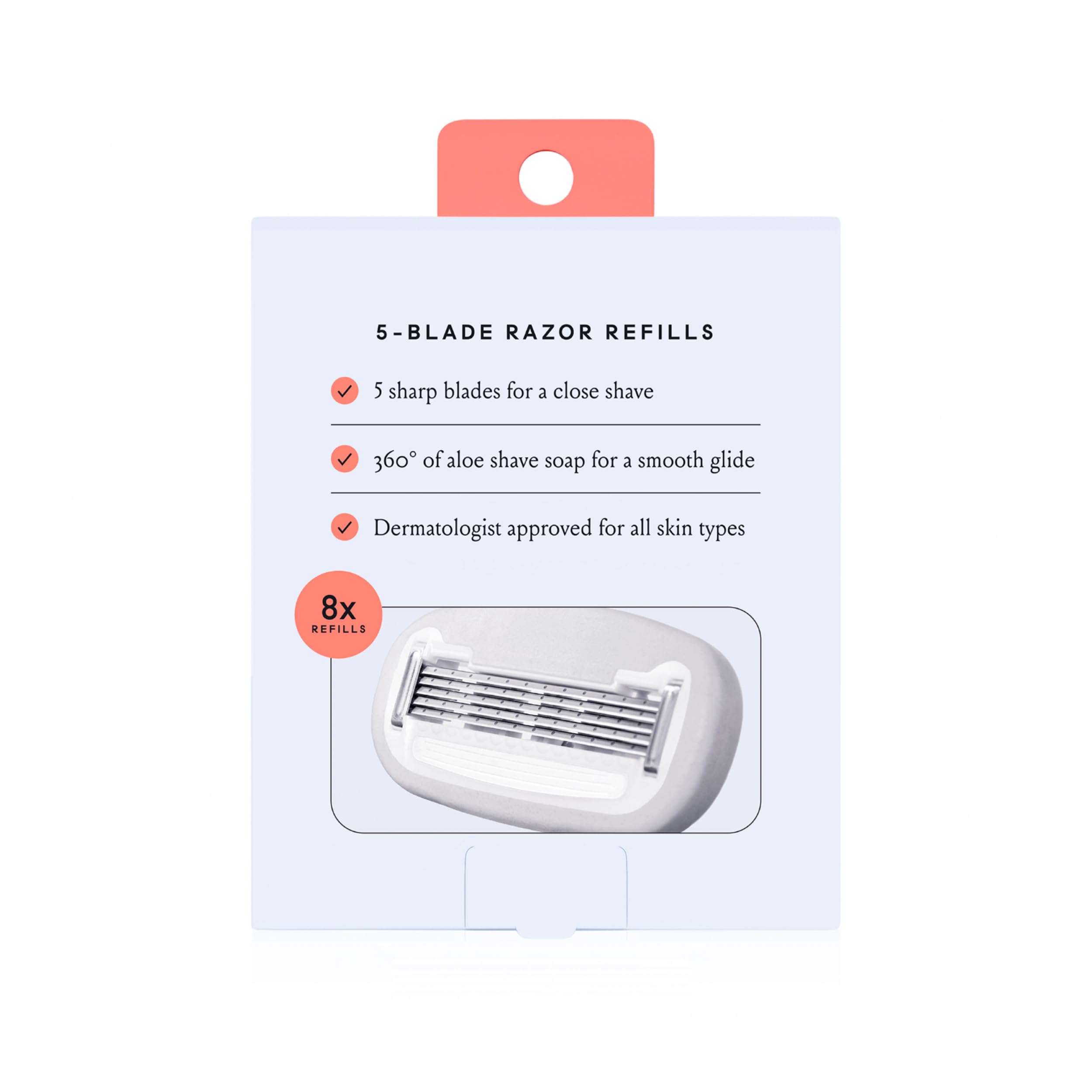 Billie refill packaging note encourages replacing every seven uses